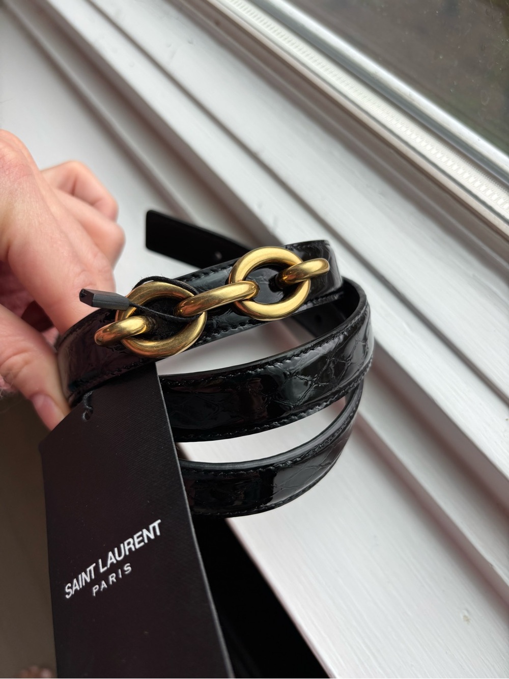 Saint Laurent leather belt in Black - Picture 3 of 5